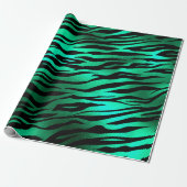 Stijlvolle Groen en Zwart Wild Tiger Stripes Safar Cadeaupapier (Uitgerold)