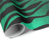 Stijlvolle Groen en Zwart Wild Tiger Stripes Safar Cadeaupapier (Rol Hoek)