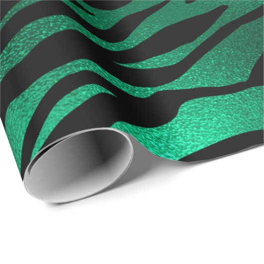 Stijlvolle Groen en Zwart Wild Tiger Stripes Safar Cadeaupapier (Rol Hoek)
