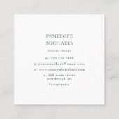 Stijlvolle Groen-Wit geometrische Vierkante Visitekaartje (Achterkant)