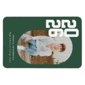 Stijlvolle groene afstudeerflexibele fotomagneet magneet (Horizontaal)