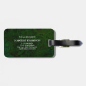 Stijlvolle groene agaat geode goud monogram bagagelabel (Achterkant horizontaal)