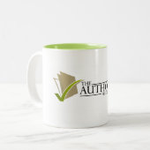 Stijlvolle groene AP-Mok Tweekleurige Koffiemok (Voorkant links)