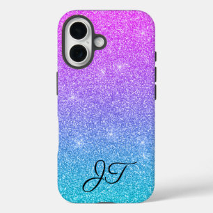 Stijlvolle groene blauwe paarse gepersonaliseerde  iPhone 16 hoesje