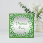 Stijlvolle groene bloeit & wervelingen Kerstmis Kaart (Staand voorkant)