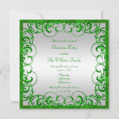 Stijlvolle groene bloeit & wervelingen Kerstmis Kaart (Achterkant)