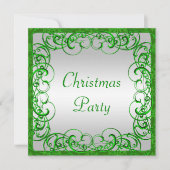 Stijlvolle groene bloeit & wervelingen Kerstmis Kaart (Voorkant)