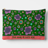 Stijlvolle groene bloemenpatroon op maat gemaakte  etui (Voorkant)