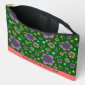 Stijlvolle groene bloemenpatroon op maat gemaakte  etui (Open)
