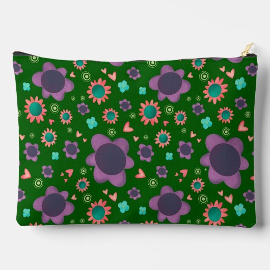 Stijlvolle groene bloemenpatroon op maat gemaakte  etui (Achterkant)