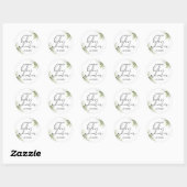 Stijlvolle groene bloemige baby shower favor ronde sticker (Vel)