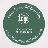 Stijlvolle Groene Bloemist Shop Logo - Contact Rou Labels (Design 1)