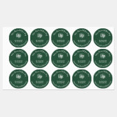 Stijlvolle Groene Bloemist Shop Logo - Contact Rou Labels (Vel)
