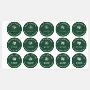 Stijlvolle Groene Bloemist Shop Logo - Contact Rou Labels