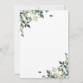 stijlvolle groene botanische blad bruiloft kaart (Achterkant)