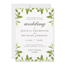 Stijlvolle groene botanische bladeren bruiloft