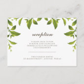 Stijlvolle groene botanische lekkage-weddenschappe informatiekaartje (Voorkant)