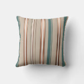 Stijlvolle groene en beige strepen met metallic ac kussen (Achterkant)