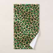 Stijlvolle groene en goudoliepleopardspots bad handdoek (Handdoek)
