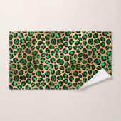 Stijlvolle groene en goudoliepleopardspots bad handdoek (Handdoek)
