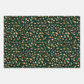 Stijlvolle groene en goudoliepleopardspots Safari Inpakpapier Vel (Voorkant 3)