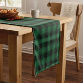 Stijlvolle groene en zwarte Buffalo Tartan Plaid Korte Tafelloper
