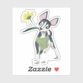 Stijlvolle groene en zwarte hond sticker (Vel)