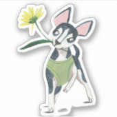 Stijlvolle groene en zwarte hond sticker (Voorkant)