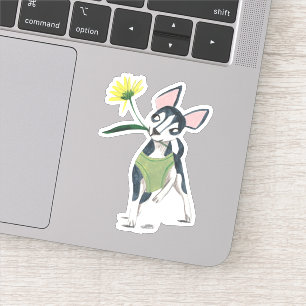 Stijlvolle groene en zwarte hond sticker