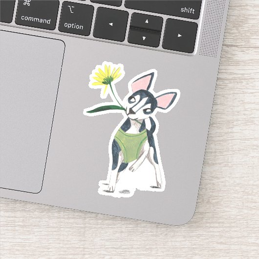 Stijlvolle groene en zwarte hond sticker (Detail)