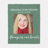 Stijlvolle groene foto gedenkteken eerbetoon fleece deken (Voorkant)