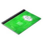Stijlvolle groene gepatenteerde gepersonaliseerde notitieboek (Linkerzijde)