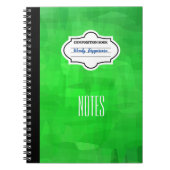 Stijlvolle groene gepatenteerde gepersonaliseerde notitieboek (Voorkant)