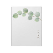 Stijlvolle groene gouden eucalyptus Leaf-naam Notitieblok (Linkerzijde)