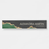 Stijlvolle, groene goudglitter zwarte marmer deurbordje (Voorkant)