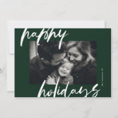 Stijlvolle groene kerstfoto lijst feestdagenkaart (Voorkant)