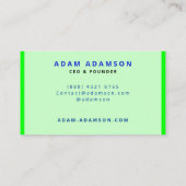 Stijlvolle groene kleur - Trendy Founder CEO Presi Visitekaartje (Achterkant)