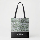 Stijlvolle groene luipaard en zwarte kleur, specia tote bag (Voorkant)