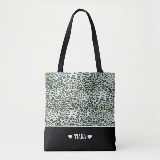 Stijlvolle groene luipaard en zwarte kleur, specia tote bag (Voorkant)