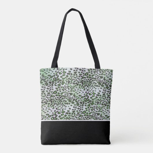 Stijlvolle groene luipaard en zwarte kleur, specia tote bag (Achterkant)