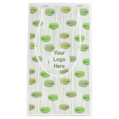 Stijlvolle groene macarons gebakspersoonlijk klein cadeauzakje (Voorkant)