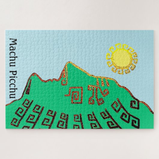 Stijlvolle groene machine Picchu Mountain & Sun Legpuzzel (Horizontaal)