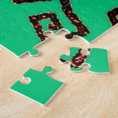 Stijlvolle Groene Machu Picchu Berg & Zon Legpuzzel (Zijkant)