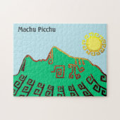 Stijlvolle Groene Machu Picchu Berg & Zon Legpuzzel (Horizontaal)