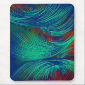 Stijlvolle groene marine Abstracte veren Muismat (Voorkant)