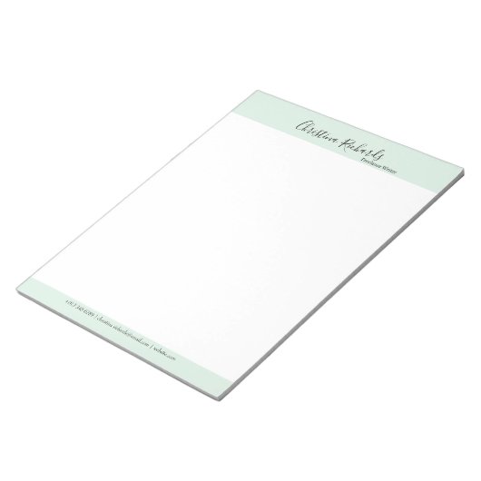 Stijlvolle groene minimalist notitieblok (Schuin)