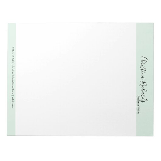 Stijlvolle groene minimalist notitieblok (Voorkant)