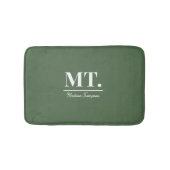 Stijlvolle groene moderne monogram Initialen & naa Badmat (Voorkant)