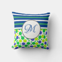 Stijlvolle Groene Monogram Kerst Sierkussen