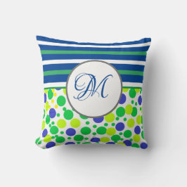 Stijlvolle Groene Monogram Kerst Sierkussen